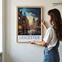 Leicester Poster - England Wall Art