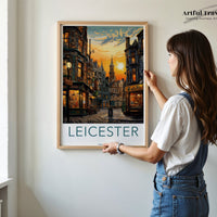 Leicester Poster - England Wall Art