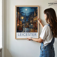 Leicester Poster | England Wall Art | UK Decor