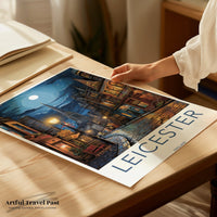 Leicester Poster | England Wall Art | UK Decor