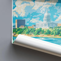 Little Rock Poster | Arkansas Wall Art | America Decor