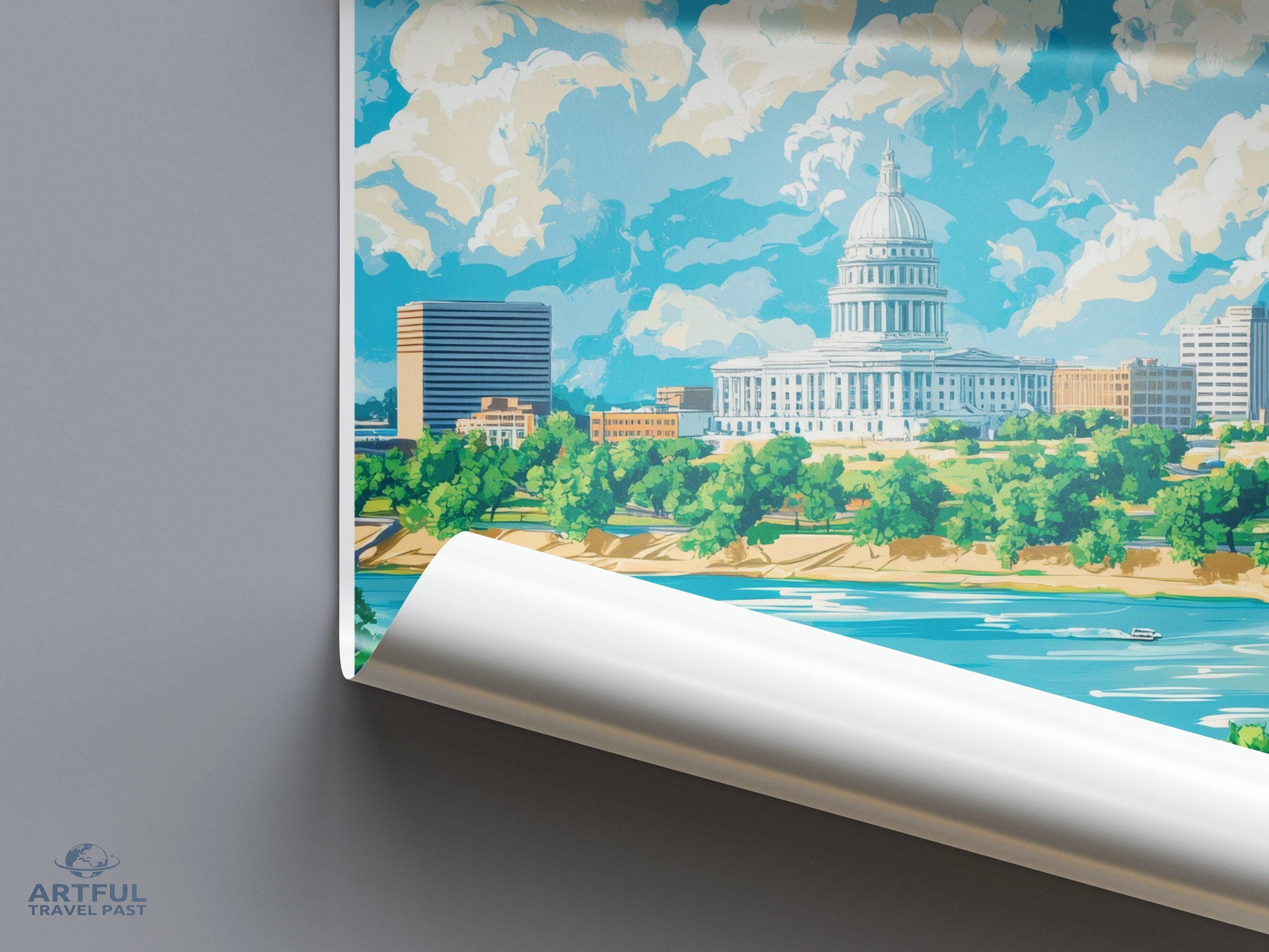 Little Rock Poster | Arkansas Wall Art | America Decor