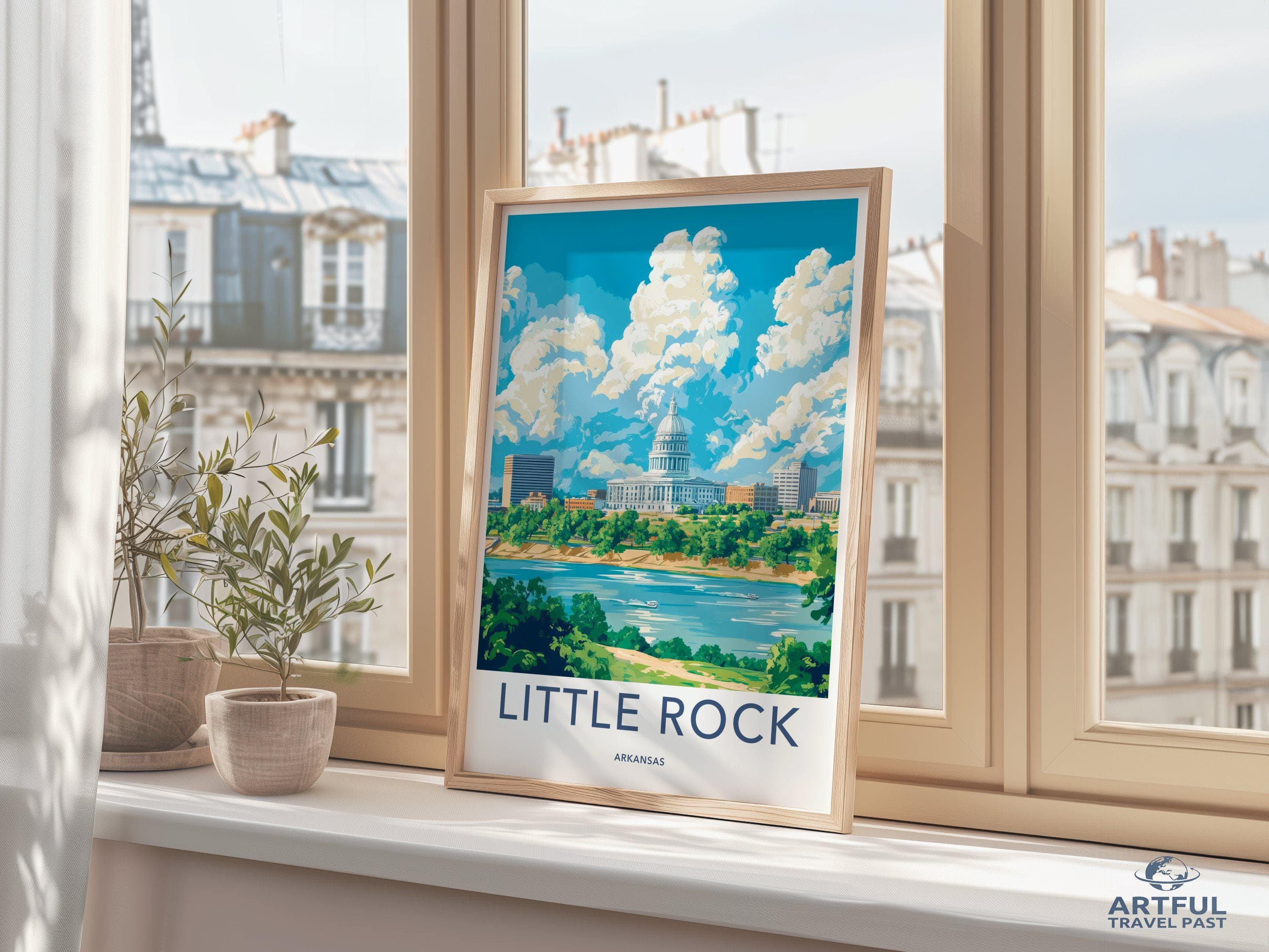 Little Rock Poster | Arkansas Wall Art | America Decor