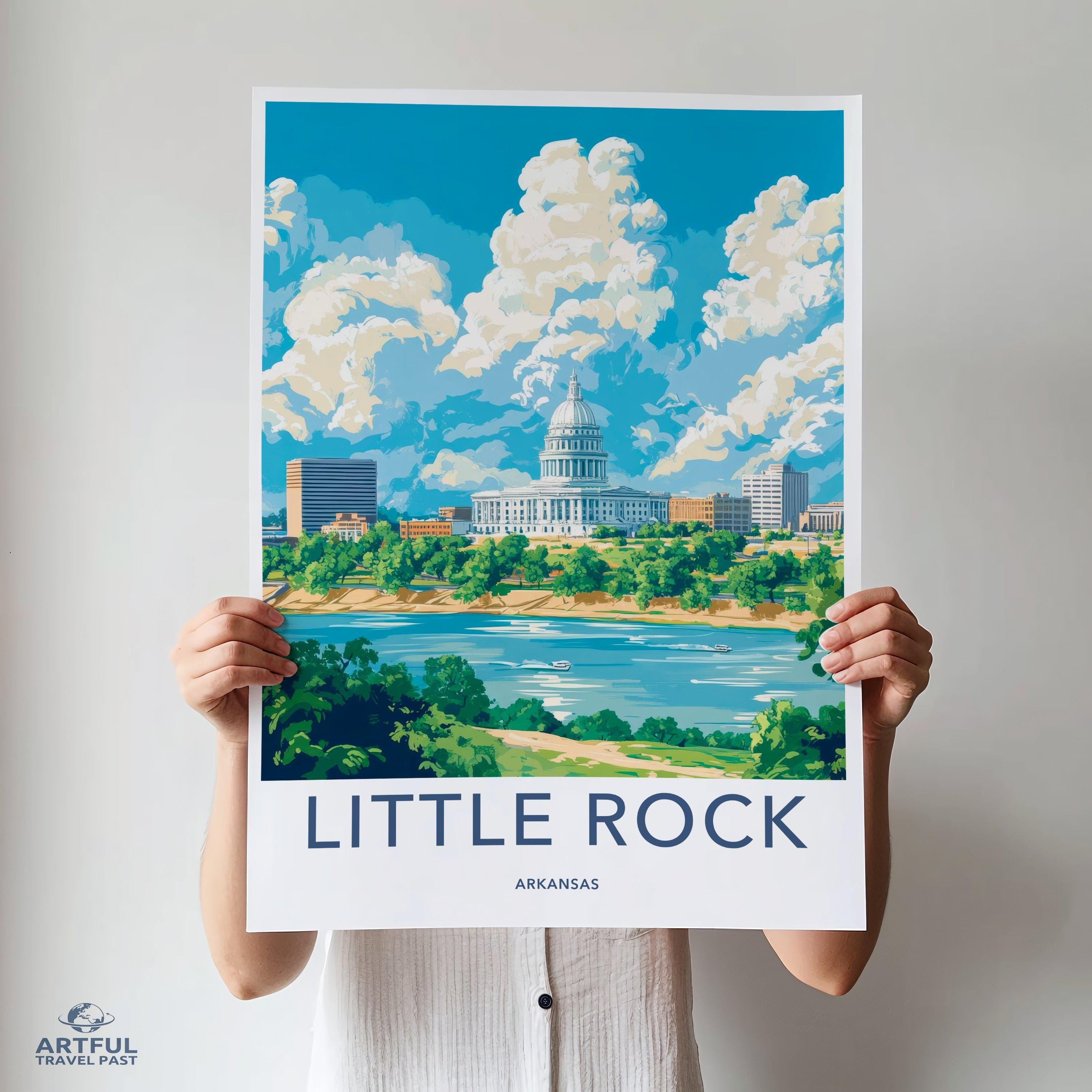 Little Rock Poster | Arkansas Wall Art | America Decor