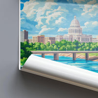 Little Rock Poster | Arkansas Wall Art | America Decor