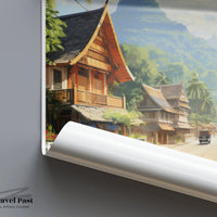 Luang Prabang Poster | Laos Wall Art | Asia Decor