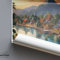 Luang Prabang Poster | Laos Wall Art | Asia Decor