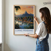 Luang Prabang Poster | Laos Wall Art | Asia Decor