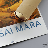 Maasai Mara Poster | Sunset Savannah | Africa Wall Art