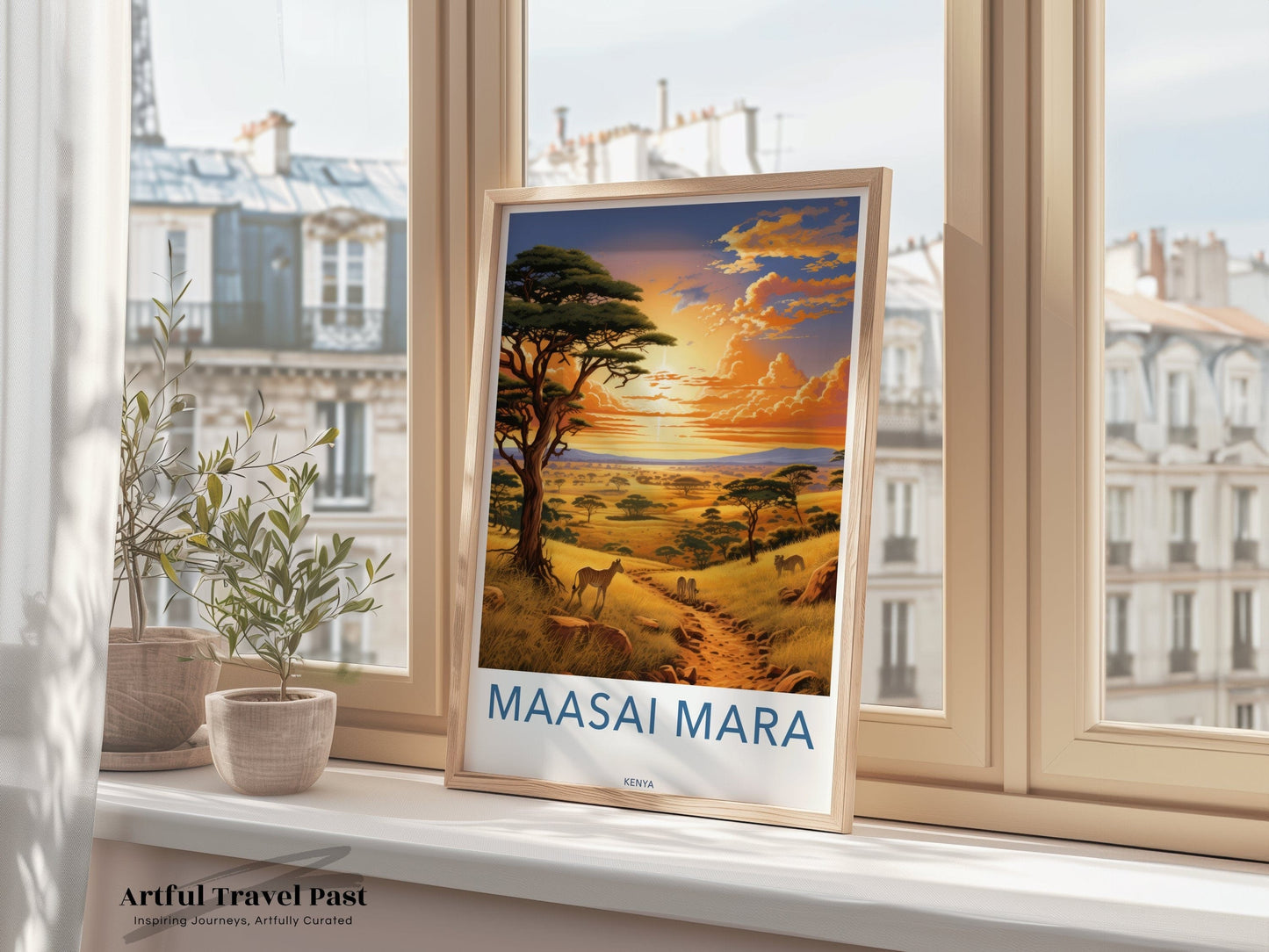 Maasai Mara Poster | Sunset Savannah | Africa Wall Art