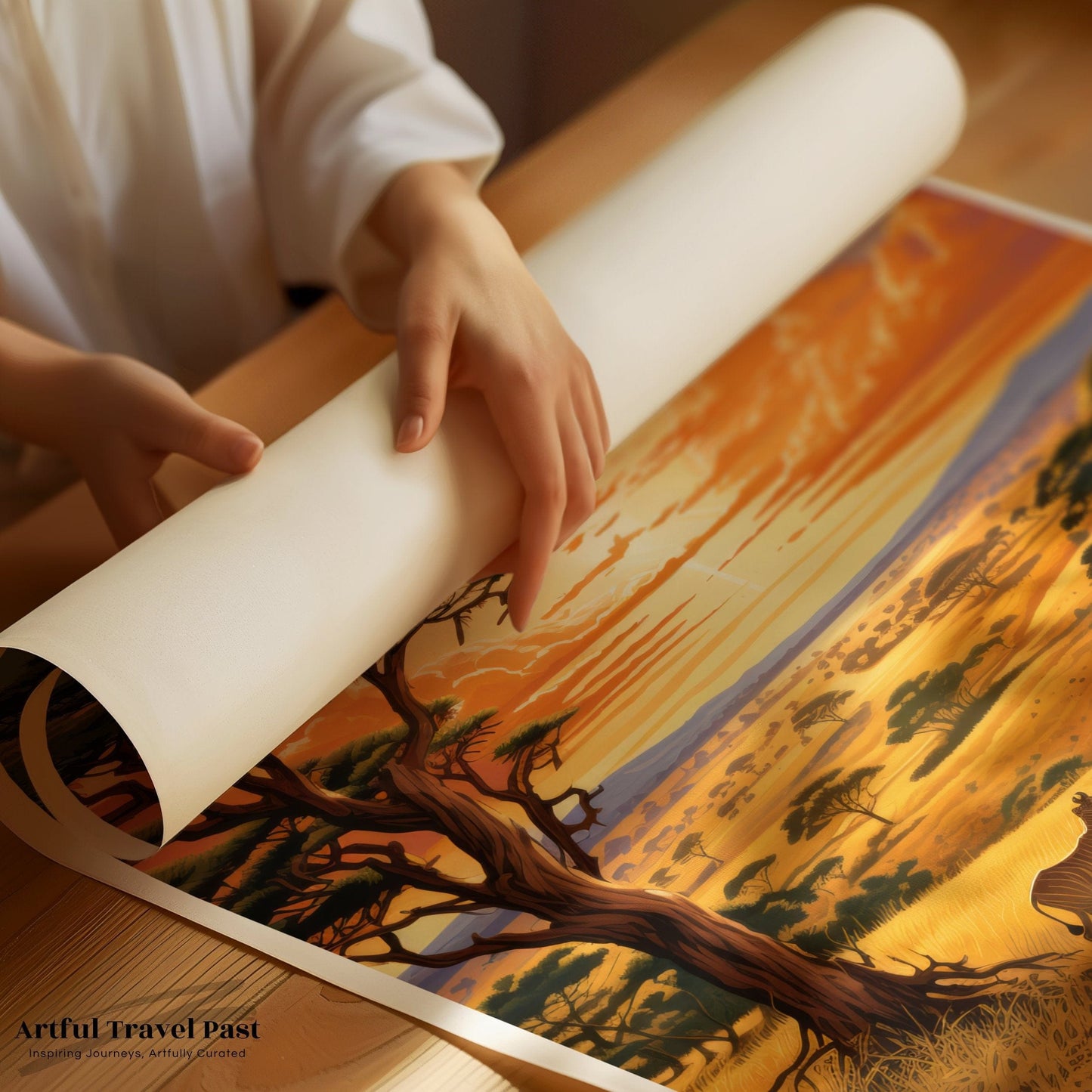 Maasai Mara Poster | Sunset Savannah | Africa Wall Art