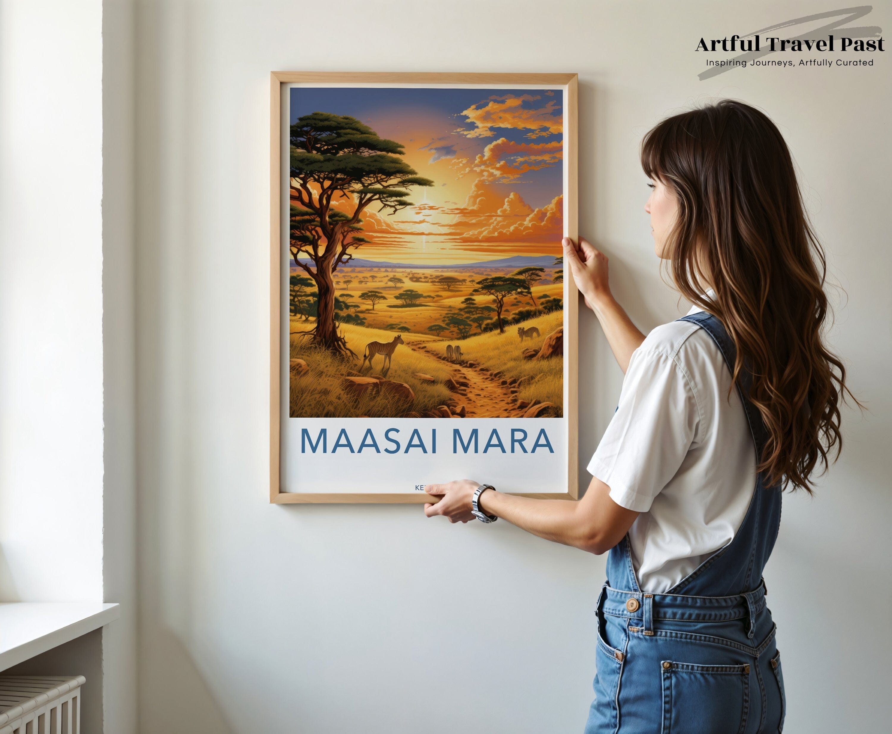 Maasai Mara Poster | Sunset Savannah | Africa Wall Art