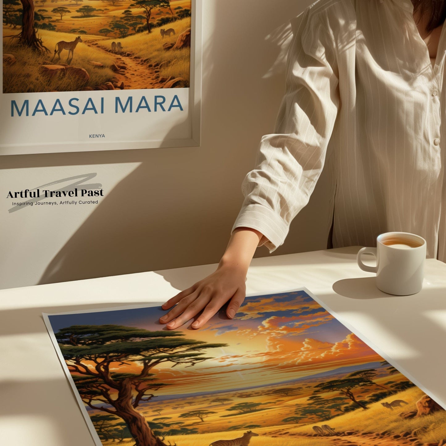 Maasai Mara Poster | Sunset Savannah | Africa Wall Art