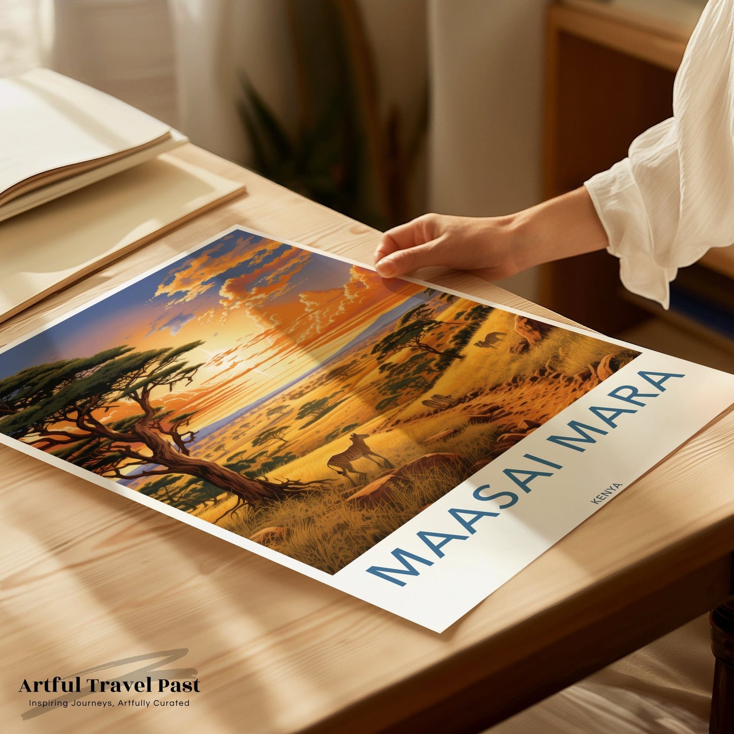 Maasai Mara Poster | Sunset Savannah | Africa Wall Art