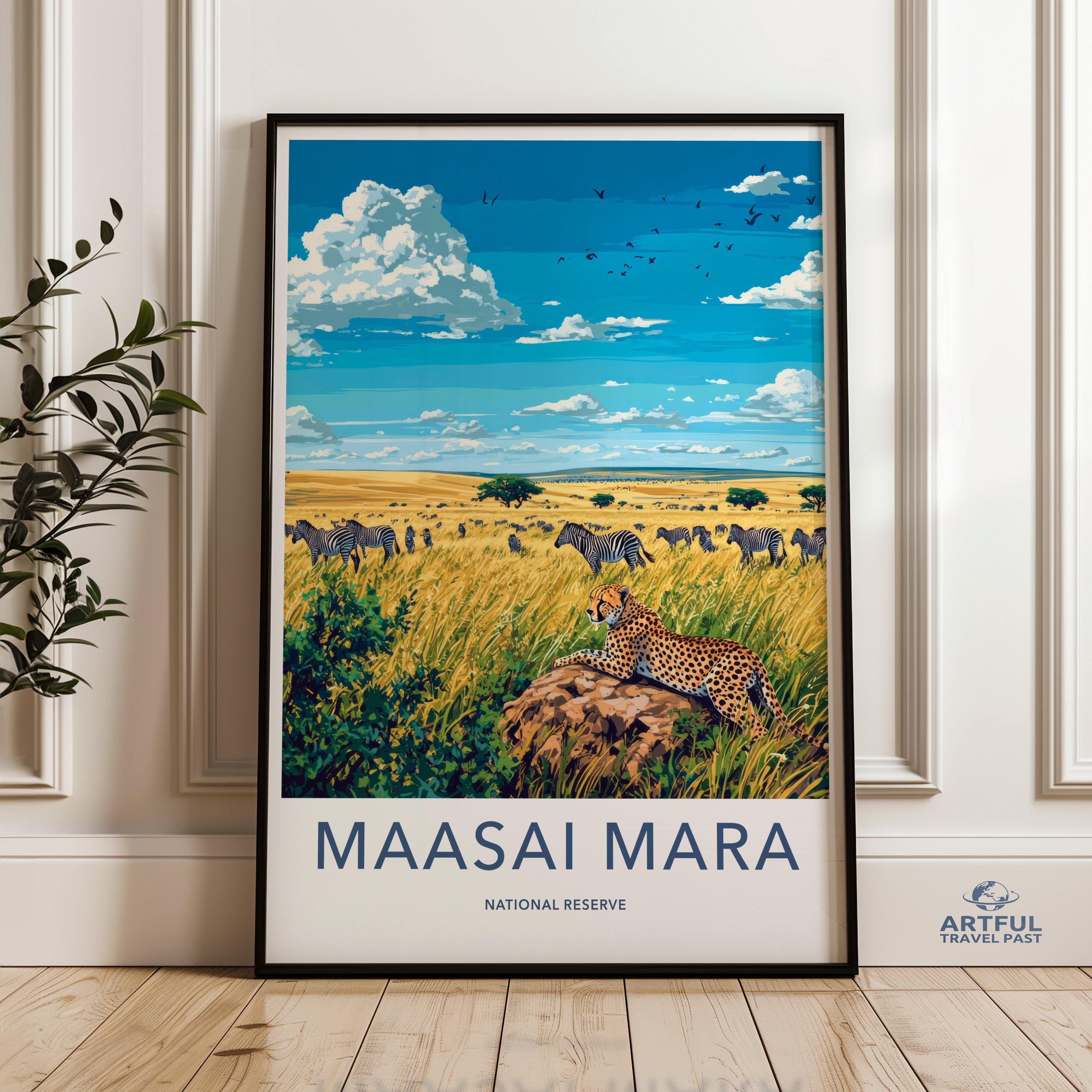 Maasi Mara National Reserve Poster | Kenya Wall Art