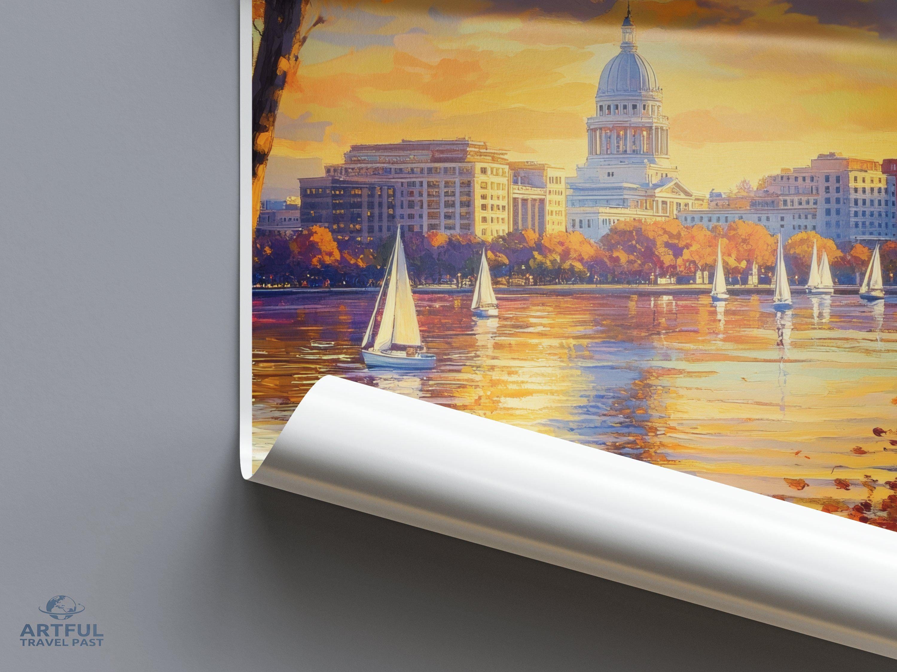 Madison Poster | Wisconsin Wall Art | America Decor