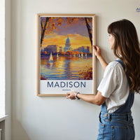 Madison Poster | Wisconsin Wall Art | America Decor