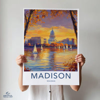 Madison Poster | Wisconsin Wall Art | America Decor