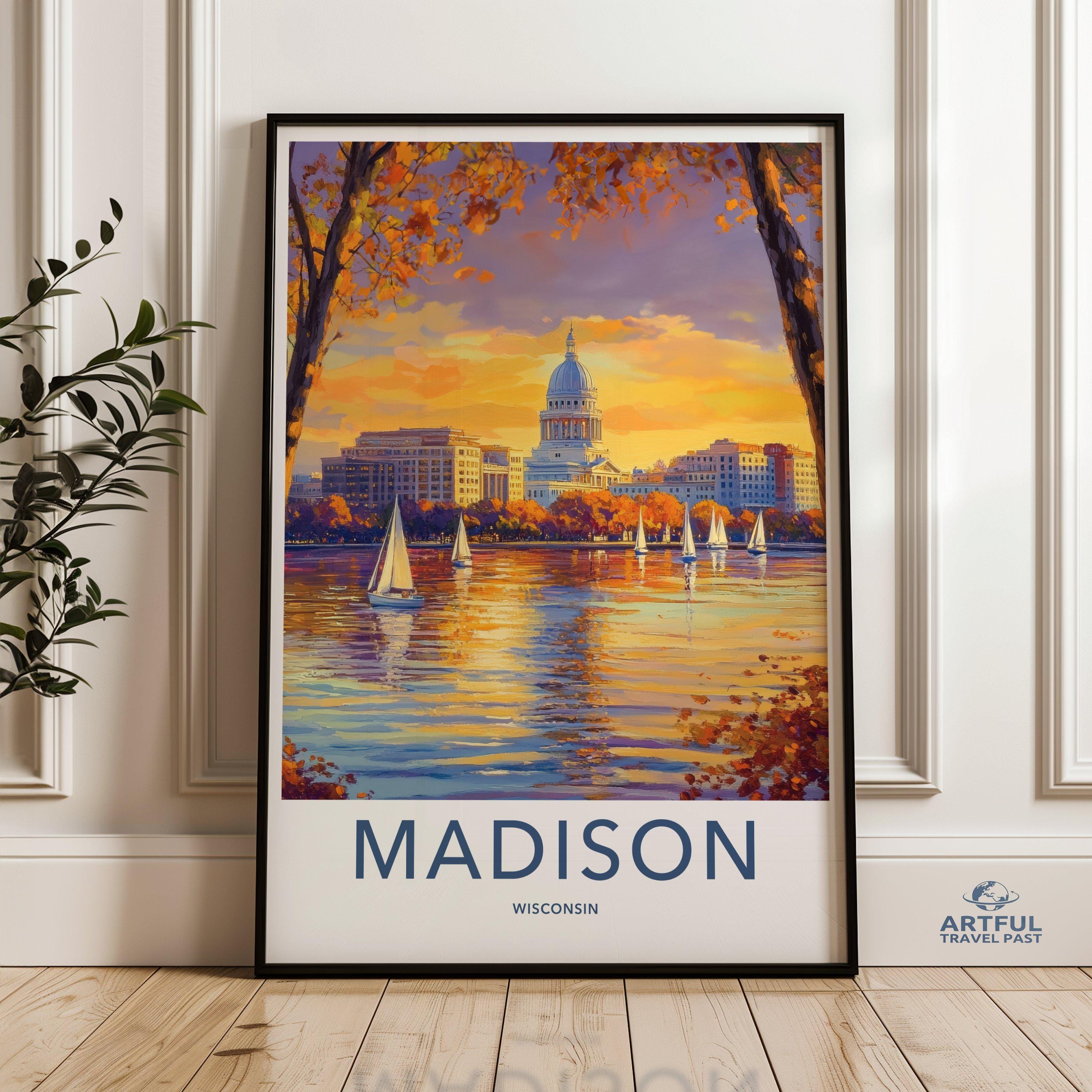 Madison Poster | Wisconsin Wall Art | America Decor