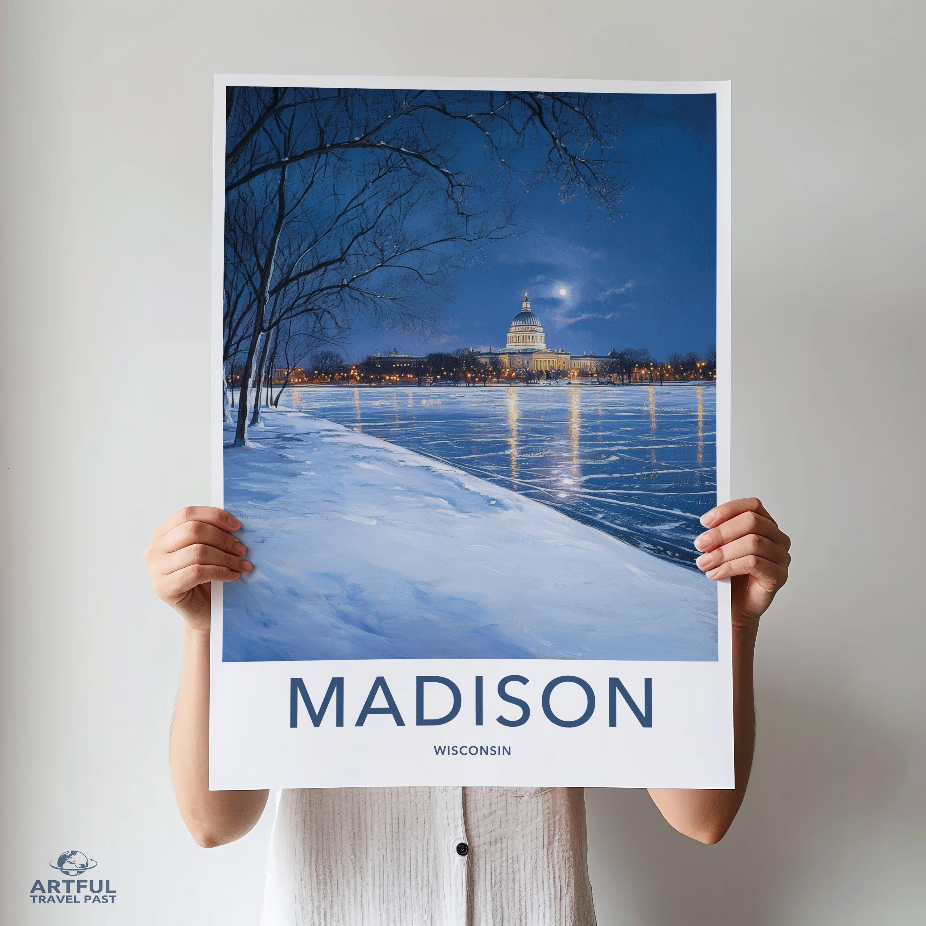 Madison Poster | Wisconsin Wall Art | America Decor
