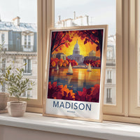 Madison Poster | Wisconsin Wall Art | America Decor