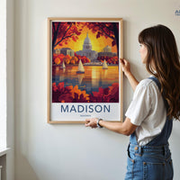 Madison Poster | Wisconsin Wall Art | America Decor