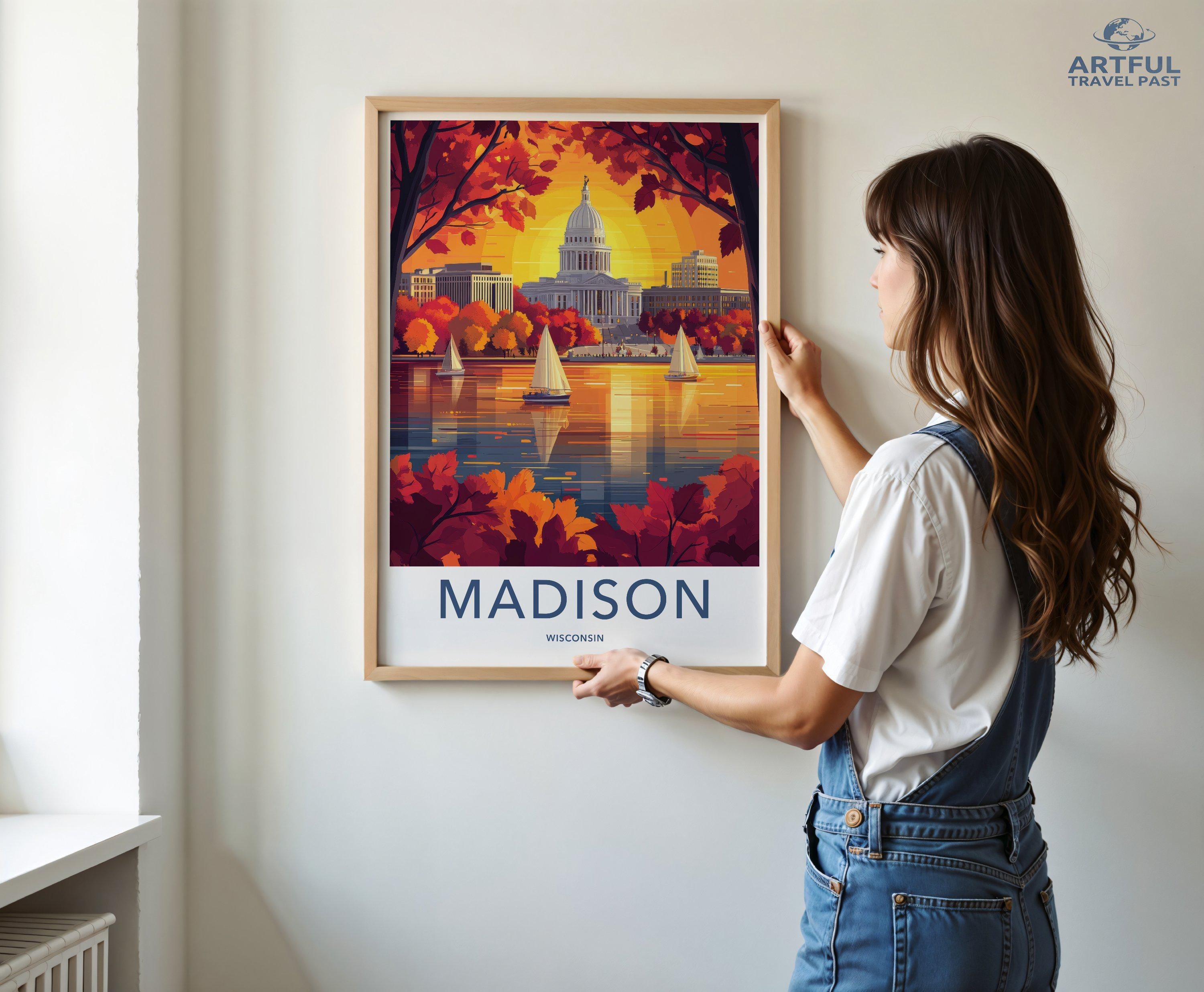 Madison Poster | Wisconsin Wall Art | America Decor
