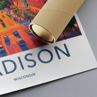 Madison Poster | Wisconsin Wall Art | America Decor