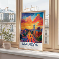 Madison Poster | Wisconsin Wall Art | America Decor