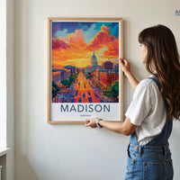 Madison Poster | Wisconsin Wall Art | America Decor