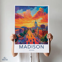 Madison Poster | Wisconsin Wall Art | America Decor
