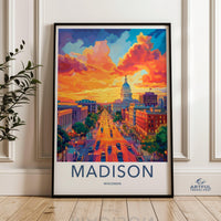 Madison Poster | Wisconsin Wall Art | America Decor