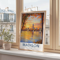 Madison Poster | Wisconsin Wall Art | America Decor