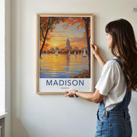 Madison Poster | Wisconsin Wall Art | America Decor