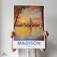 Madison Poster | Wisconsin Wall Art | America Decor