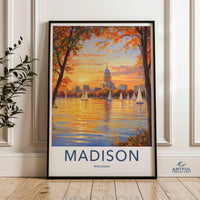 Madison Poster | Wisconsin Wall Art | America Decor