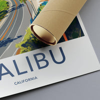 Malibu Poster | California Wall Art | America Decor