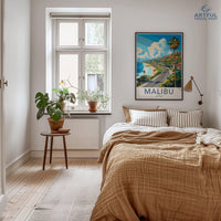 Malibu Poster | California Wall Art | America Decor