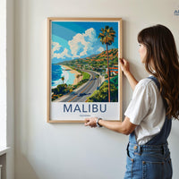 Malibu Poster | California Wall Art | America Decor