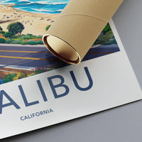 Malibu Poster | California Wall Art | America Decor