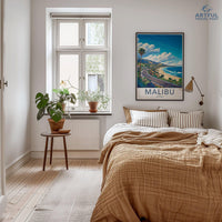 Malibu Poster | California Wall Art | America Decor