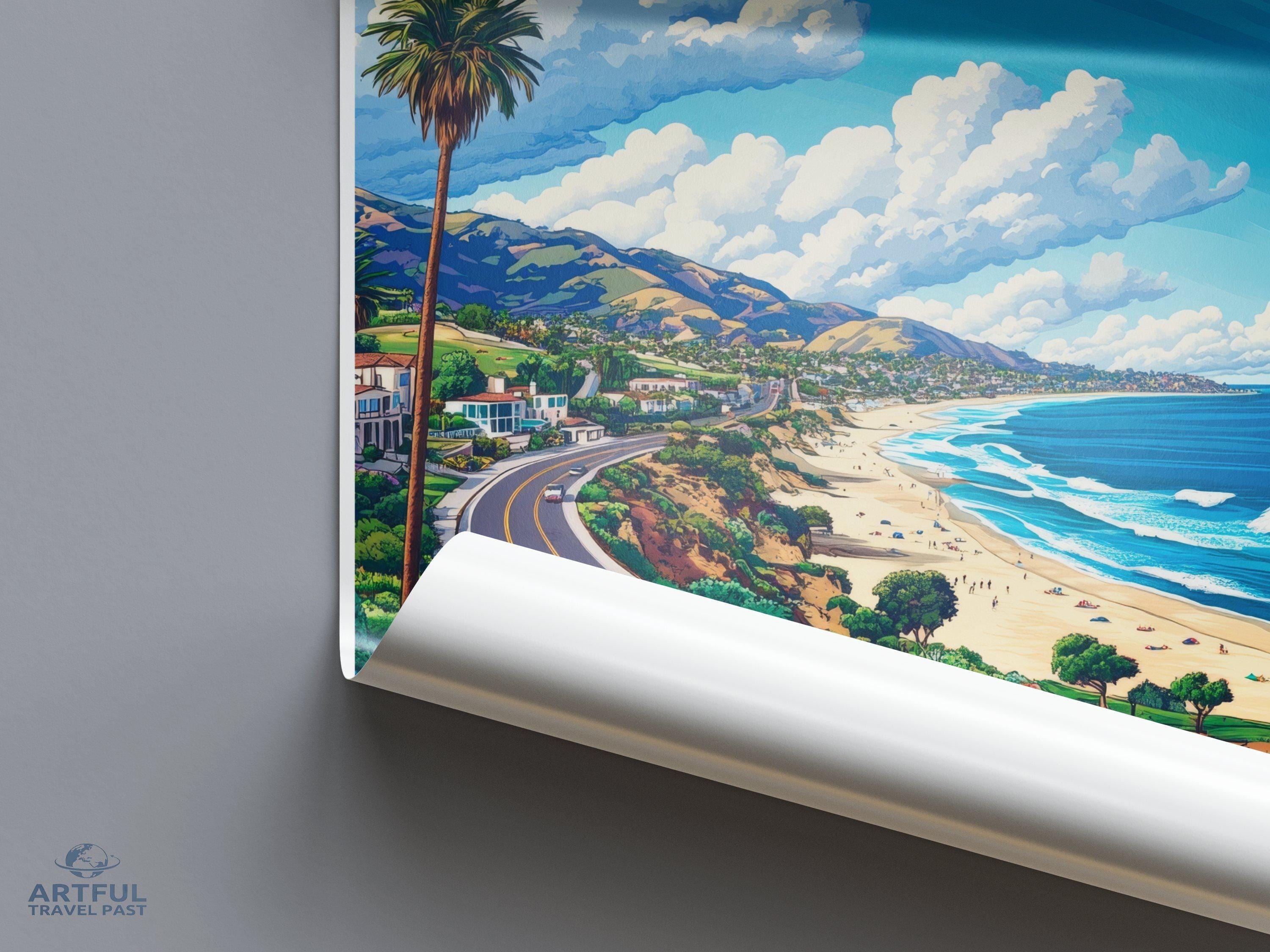 Malibu Poster | California Wall Art | America Decor