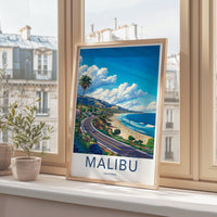 Malibu Poster | California Wall Art | America Decor