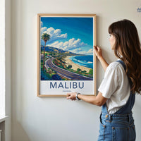 Malibu Poster | California Wall Art | America Decor