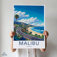 Malibu Poster | California Wall Art | America Decor