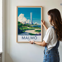 Malmö Poster | Sweden Wall Art | Scandinavia Decor