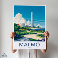 Malmö Poster | Sweden Wall Art | Scandinavia Decor