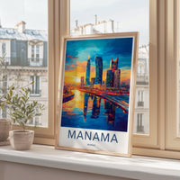 Manama Poster | Bahrain Wall Art | Middle East Decor