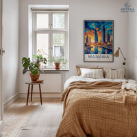 Manama Poster | Bahrain Wall Art | Middle East Decor