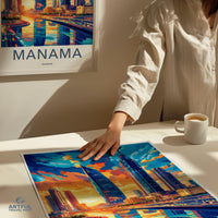 Manama Poster | Bahrain Wall Art | Middle East Decor
